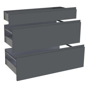 Kit façade meuble cuisine Gris Ardoise Mat Sans Poignée 1 tiroir, 2 casseroliers H. 71,7 cm L. 89,7 cm