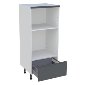 Demi colonne cuisine 1 casserolier H.129,6 cm x L. 60 cm - Gris ardoise mat sans poignee