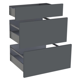 Kit façade meuble cuisine Gris Ardoise Mat 1 tiroir, 2 casseroliers H. 71,7 cm L. 59,7 cm