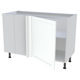 Meuble bas d'angle cuisine 1 porte H.87 cm x L. 120 cm - Blanc cadre