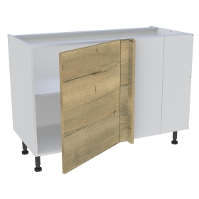 Meuble bas d'angle cuisine 1 porte H.87 cm x L. 120 cm - Chêne structuré