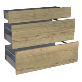 Kit façade meuble cuisine Chêne Structuré 1 tiroir, 2 casseroliers H. 71,7 cm L. 89,7 cm