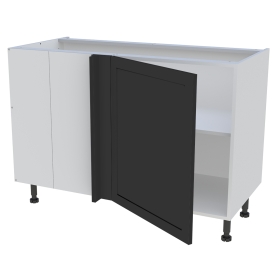Meuble bas d'angle cuisine 1 porte H.87 cm x L. 120 cm - Noir cadre