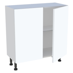 Meuble bas cuisine 2 portes H.87 cm x L. 80 cm x P. 36,9 cm - Blanc mat
