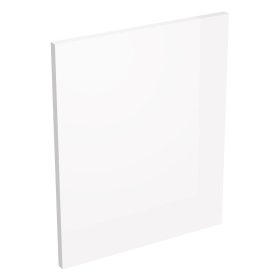 Coté de remplacement meuble haut cuisine sur hotte BLANC BRILLANT SANS POIGNÉE - H. 43.2 cm