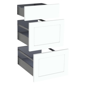 Kit façade meuble cuisine Blanc Cadre 1 tiroir, 2 casseroliers H. 71,7 cm L. 39,7 cm