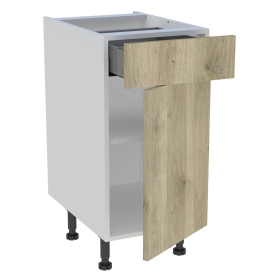 Meuble bas cuisine 1 porte, 1 tiroir H.87 cm x L. 40 cm - Chêne doré