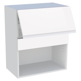 Meuble haut cuisine 1 porte relevante H.72 cm x L. 60 cm - Blanc brillant sans poignée