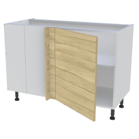 Meuble bas d'angle cuisine 1 porte H.87 cm x L. 120 cm - Chêne clair