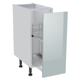 Meuble bas cuisine 1 coffre H.87 cm x L. 30 cm - Gris cendre brillant