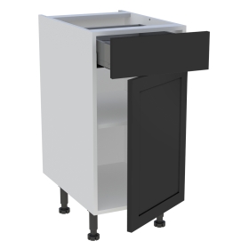 Meuble bas cuisine 1 porte, 1 tiroir H.87 cm x L. 40 cm - Noir cadre