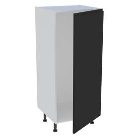 Demi-colonne cuisine pour réfrigérateur avec 1 porte H.129,6 cm x L. 60 cm - Noir Mat Sans Poignée
