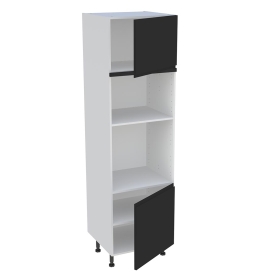 Colonne cuisine 2 portes H.216,6 cm x L. 60 cm - CFMO2P - Noir mat sans poignée