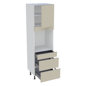 Colonne cuisine 1 porte, 1 tiroir, 2 casseroliers H. 216,6 cm x L. 60 cm - Beige mat