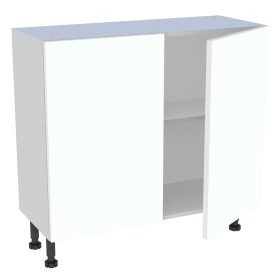 Meuble bas cuisine 2 portes H.87 cm x L. 90 cm x P. 36,9 cm - Blanc chaud mat