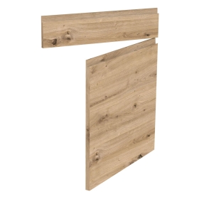 Kit façade meuble cuisine Chêne Naturel Sans Poignée 1 porte, 1 faux tiroir H. 71,7 cm L. 59,7 cm