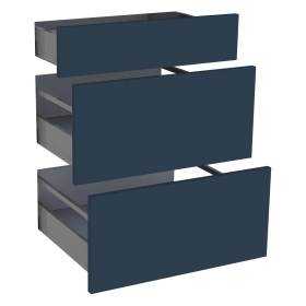 Kit façade meuble cuisine Bleu Nuit Mat 1 tiroir, 2 casseroliers H. 71,7 cm L. 59,7 cm
