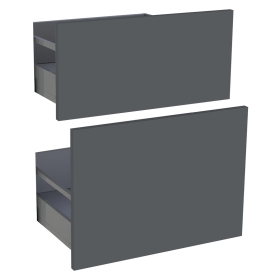 Kit façade meuble cuisine Gris Ardoise Mat 2 casseroliers H. 71,7 cm L. 59,7 cm