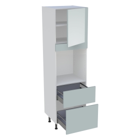 Colonne cuisine 1 porte, 2 casseroliers H.216,6 cm x L. 60 cm - CF1P2C60 - Gris cendre brillant