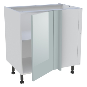 Meuble bas d'angle cuisine 1 porte H.87 cm x L. 80 cm - Gris cendre brillant