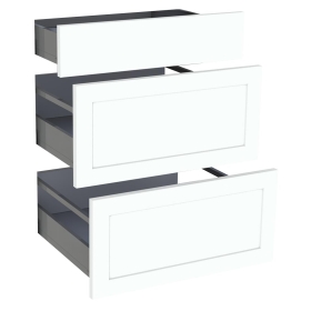 Kit façade meuble cuisine Blanc Cadre 1 tiroir, 2 casseroliers H. 71,7 cm L. 59,7 cm