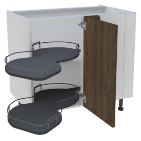 Meuble bas cuisine 1 porte H. 87 cm x L. 90 cm - BSA110D - Noyer foncé