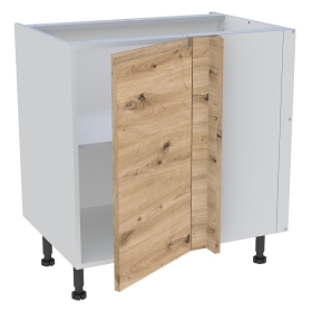 Meuble bas d'angle cuisine 1 porte H.87 cm x L. 80 cm - Chêne naturel sans poignée