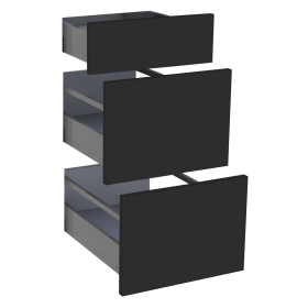Kit façade meuble cuisine Noir Mat 1 tiroir, 2 casseroliers H. 71,7 cm L. 39,7 cm