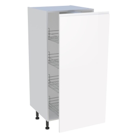 Demi colonne cuisine 1 porte H.129,6 cm x L. 60 cm - Blanc brillant sans poignée
