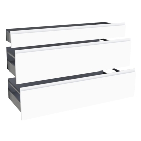 Kit façade meuble cuisine Blanc Mat Sans Poignée 1 tiroir, 2 casseroliers H. 71,7 cm L. 119,7 cm