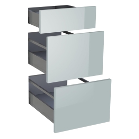 Kit façade meuble cuisine Gris Cendre Brillant 1 tiroir, 2 casseroliers H. 71,7 cm L. 39,7 cm
