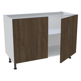 Meuble bas cuisine 2 portes H. 87 cm x L. 120 cm - Noyer foncé