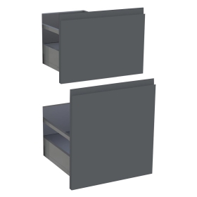 Kit façade meuble cuisine Gris Ardoise Mat Sans Poignée 2 casseroliers H. 71,7 cm L. 39,7 cm