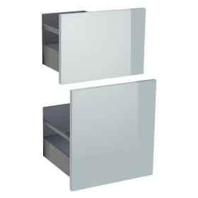 Kit façade meuble cuisine Gris Cendre Brillant 2 casseroliers H. 71,7 cm L. 39,7 cm