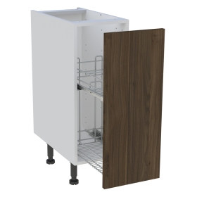 Meuble bas cuisine 1 coffre H. 87 cm x L. 30 cm - Noyer foncé