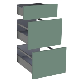 Kit façade meuble cuisine Vert Sauge Mat 1 tiroir, 2 casseroliers H. 71,7 cm L. 39,7 cm