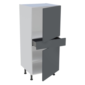 Demi colonne cuisine 1 tiroir, 2 portes H.129,6 cm x L. 60 cm - Gris ardoise mat