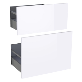 Kit façade meuble cuisine Blanc Brillant 2 casseroliers H. 71,7 cm L. 59,7 cm