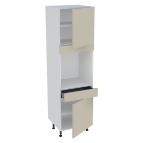 Colonne cuisine 2 portes, 1 tiroir H. 216,6 cm x L. 60 cm - Beige mat