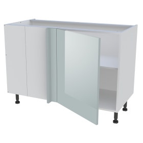 Meuble bas d'angle cuisine 1 porte H.87 cm x L. 120 cm - Gris cendre brillant