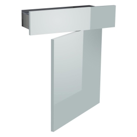 Kit façade meuble cuisine Gris Cendre Brillant 1 porte, 1 tiroir H. 71,7 cm L. 59,7 cm