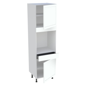 Colonne cuisine 2 portes, 1 tiroir H.216,6 cm x L. 60 cm - Blanc cadre
