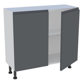 Meuble bas cuisine 2 portes H.87 cm x L. 90 cm x P. 36,9 cm - Gris ardoise mat sans poignee