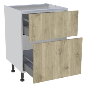 Meuble bas cuisine 2 coffres H.87 cm x L. 60 cm - Chêne doré