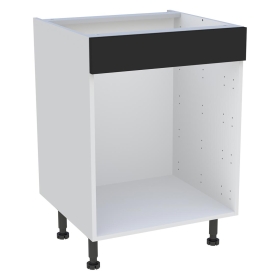 Meuble bas cuisine  H.87 cm x L. 60 cm - Noir mat sans poignée