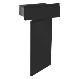 Kit façade meuble cuisine Noir Mat Sans Poignée 1 porte, 1 tiroir H. 71,7 cm L. 39,7 cm