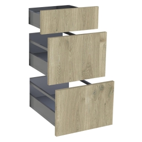 Kit façade meuble cuisine Chêne Doré 1 tiroir, 2 casseroliers H. 71,7 cm L. 39,7 cm