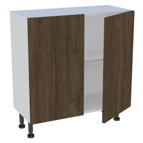 Meuble bas cuisine 2 portes H. 87 cm x L. 80 cm x P. 36,9 cm - Noyer foncé