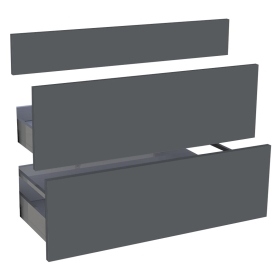 Kit façade meuble cuisine Gris Ardoise Mat 1 faux tiroir, 2 casseroliers H. 71,7 cm L. 89,7 cm