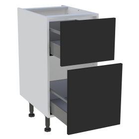 Meuble bas cuisine 2 casseroliers H.87 cm x L. 40 cm - Noir mat